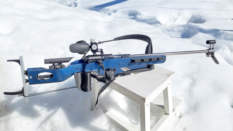 Måttanpassad skidskyttestock - metallic blå